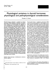 Physiological variations in thyroid hormones: physiological and