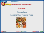 Chapter 4 Lesson 1-Nutrients for Good Health