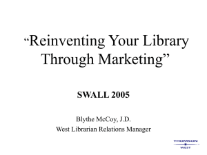 Reinventing Your Library Through Marketing”