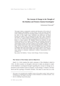 The Concept of Change in the Thought of Ibn Khaldun and