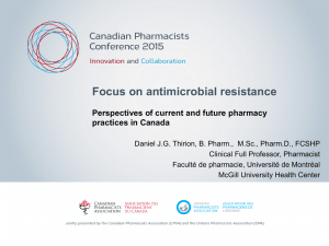 Focus on antimicrobial resistance - Canadian Pharmacists Association
