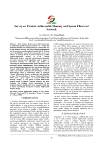 Survey on Content Addressable Memory and Sparse