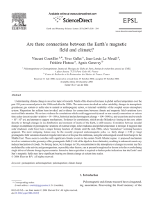 Are there connections between the Earth`s magnetic field and climate?