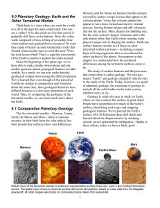9.0 Planetary Geology: Earth and the Other Terrestrial Worlds 9.1