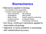 BE112A Topic 1: Introduction to Biomechanics
