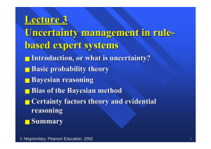 Lecture 3 Uncertainty management in rule- based expert