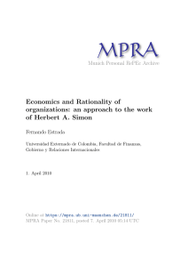 Economics and Rationality of organizations
