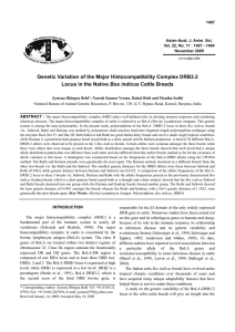 Genetic Variation of the Major Histocompatibility Complex DRB3.2