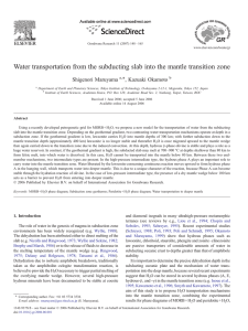 Water transportation from the subducting slab into the mantle