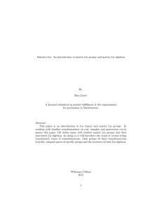 Matrices Lie: An introduction to matrix Lie groups