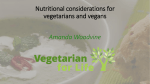 Nutritional considerations for vegetarians and vegans