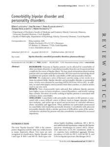 Comorbidity bipolar disorder And personality disorders