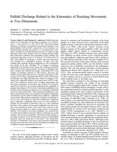 Pallidal Discharge Related to the Kinematics of Reaching