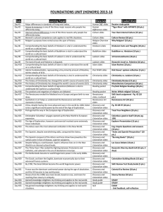 Foundations unit schedule honors