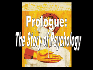 1 - prologue - the story of psychology