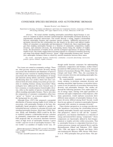 consumer species richness and autotrophic biomass