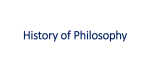 History of Philosophy