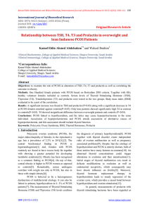Relationship between TSH, T4, T3 and Prolactin in overweight and