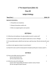 Biology Question Paper and Marking Scheme