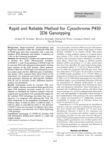 Rapid and Reliable Method for Cytochrome P450 2D6 Genotyping