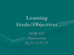 Learning Goals for Preceptorship
