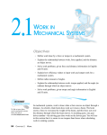 2.1 Work in Mechanical Systems