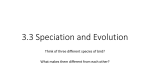 3.3 Speciation and Evolution