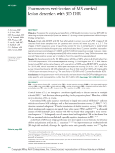 Postmortem verification of MS cortical lesion detection - VU-dare