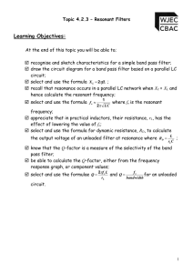 4.2.3 – Resonant Filters
