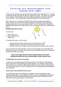 Sound and light activity - Solar