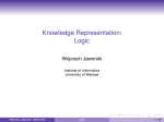 Knowledge Representation: Logic