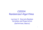 CS5314 Randomized Algorithms