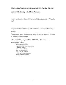 Non-contact Tonometry Synchronized with Cardiac Rhythm and its