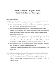 Perform Math in your Head