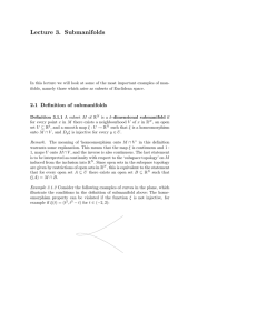 Lecture 3. Submanifolds