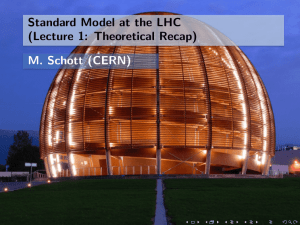 Standard Model at the LHC (Lecture 1: Theoretical Recap) M. Schott