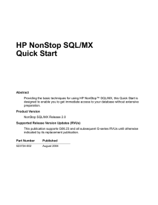 SQL/MX Quick Start - HPE Support Center