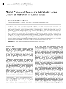 Alcohol Preference Influences the Subthalamic Nucleus Control on