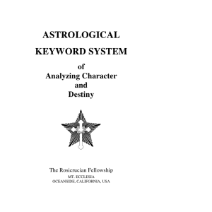 Astrological Keyword System - The Rosicrucian Fellowship