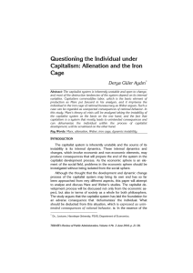 Questioning the Individual under Capitalism: Alienation and