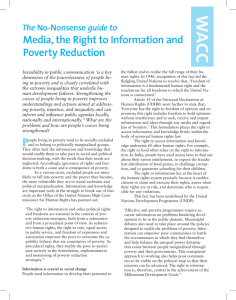 Media, the Right to Information and Poverty Reduction