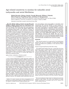 Age-related sensitivity to nicotine for inducible atrial tachycardia and