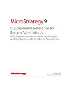 MicroStrategy System Administration Guide volume 2
