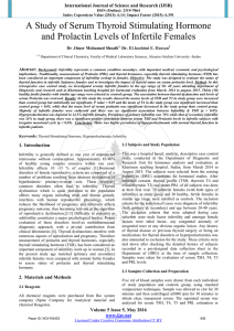 A Study of Serum Thyroid Stimulating Hormone and Prolactin Levels