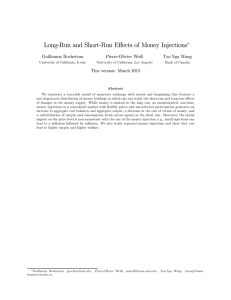 Long-Run and Short-Run Effects of Money Injections