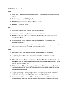 ACUTUS MENS – Semester 2 AM #1 Define wave. A periodic