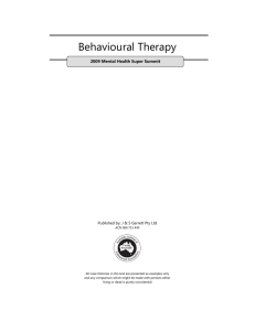 Behavioural Therapy - Mental Health Academy
