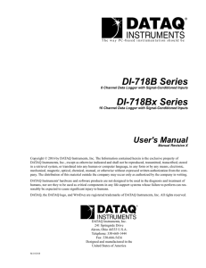 DI-718BX Data Logger/Data Acquisition System Hardware Manual
