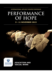 performance of hope - The University of Auckland
