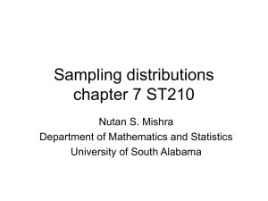 Sampling distributions chapter 6 ST 315